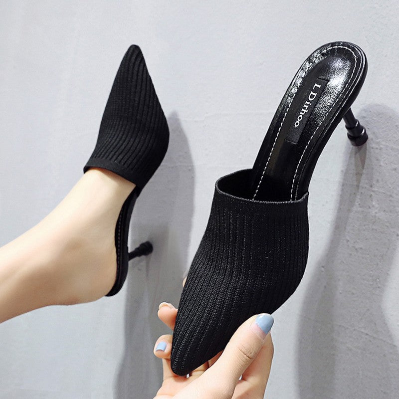 2024 Summer Pointed Toe High Heel Slippers for Women