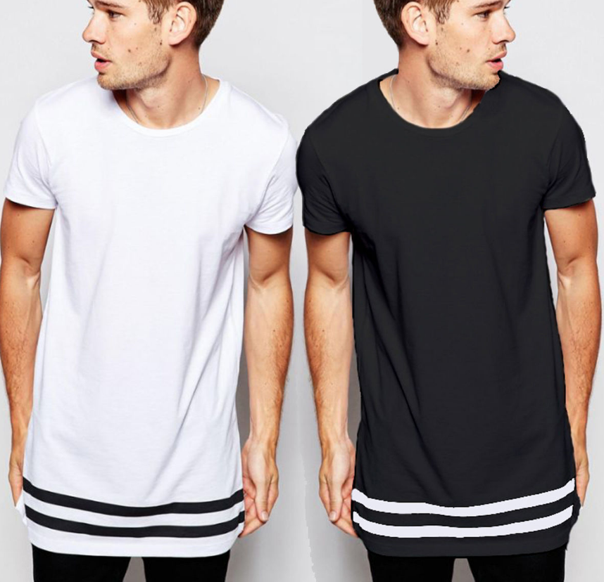 Printed Short Sleeve T-Shirts with Stripes and Round Neck