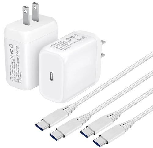 2-Pack 25W USB C Wall Charger Super Fast Charging Block & Android Phone Cable for Samsung Galaxy S24/S24 Plus/S24 Ultra/S23/S23+/S23 Ultra/S22/S22+/S21 FE 5GA14 5G/A23 5G/A33 A13 A51 A52Tab S7 S8 S9