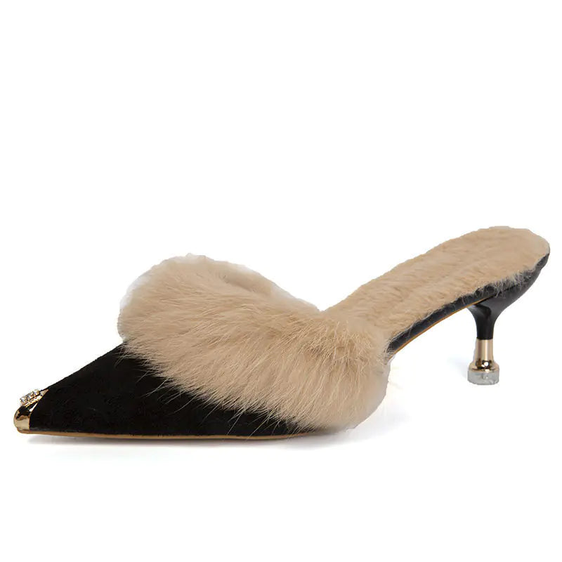 Warm Woolen Slippers for Women - Fashionable Outer Wear